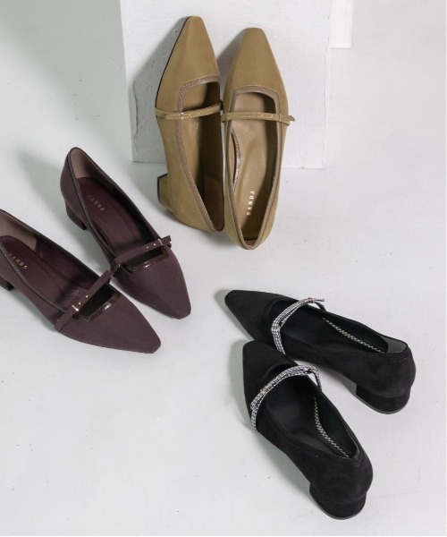 RANDA（ランダ）の「ベルトデザインスクエアカットパンプス（パンプス・レディース・ダークブラウン/ブラック/マスタード・23/23.5/24/24.5/25/22.5/25.5/22）」の4枚目の写真