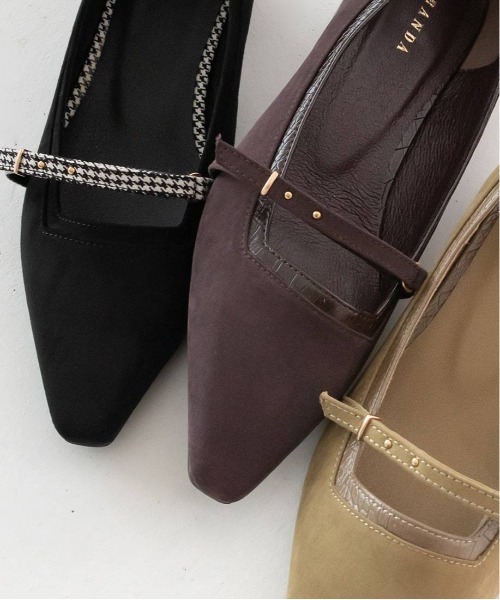 RANDA（ランダ）の「ベルトデザインスクエアカットパンプス（パンプス・レディース・ダークブラウン/ブラック/マスタード・23/23.5/24/24.5/25/22.5/25.5/22）」の5枚目の写真