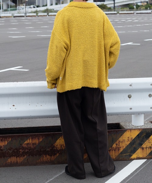 Perushu（ペルーシュ）の「ブークレカラーニットシャツカーディガン（カーディガン/ボレロ・メンズ・ボルドー/イエロー/ブルー・MEDIUM/LARGE）」の12枚目の写真