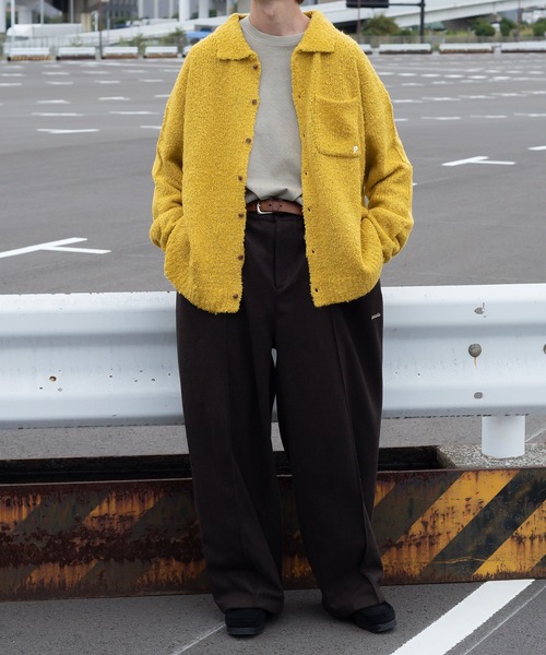 Perushu（ペルーシュ）の「ブークレカラーニットシャツカーディガン（カーディガン/ボレロ・メンズ・ボルドー/イエロー/ブルー・MEDIUM/LARGE）」の11枚目の写真