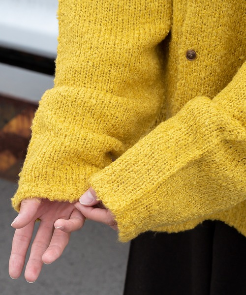 Perushu（ペルーシュ）の「ブークレカラーニットシャツカーディガン（カーディガン/ボレロ・メンズ・ボルドー/イエロー/ブルー・MEDIUM/LARGE）」の22枚目の写真