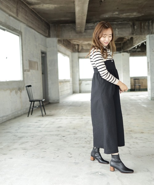 SESTO(セスト)の「ウッドヒールストレッチショートブーツ(ブーツ・レディース・ブラック/キャメル・S/M/L/LL/3L)」の20枚目の写真