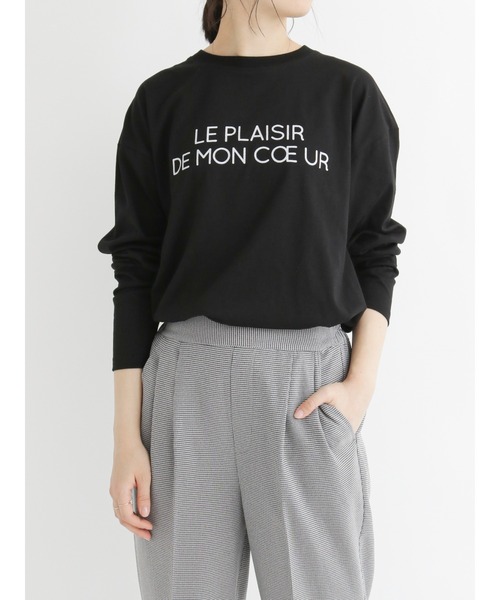 Samansa Mos2 blue（サマンサモスモスブルー）の「アソートロゴロンT（Tシャツ/カットソー・レディース・オフホワイト/ライトベージュ/ブラック・ﾌﾘ-）」の2枚目の写真