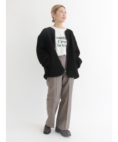 Samansa Mos2 blue（サマンサモスモスブルー）の「アソートロゴロンT（Tシャツ/カットソー・レディース・オフホワイト/ライトベージュ/ブラック・ﾌﾘ-）」の4枚目の写真