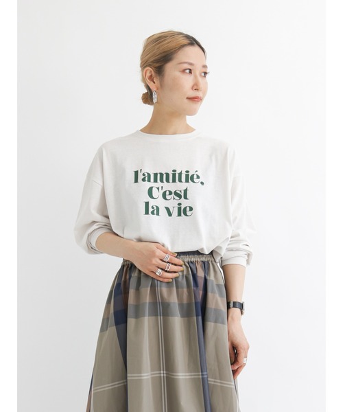 Samansa Mos2 blue（サマンサモスモスブルー）の「アソートロゴロンT（Tシャツ/カットソー・レディース・オフホワイト/ライトベージュ/ブラック・ﾌﾘ-）」の16枚目の写真