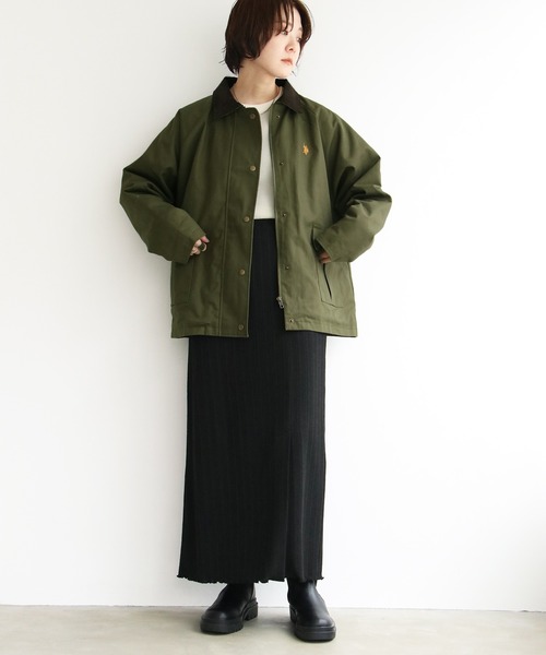 U.S. POLO ASSN.（ユーエスポロアッスン）の「notch.別注 U.S. POLO ASSN.裏キルトカバーオール（カバーオール・レディース・オリーブ/オフホワイト・MEDIUM）」の15枚目の写真