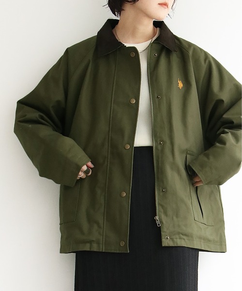 U.S. POLO ASSN.（ユーエスポロアッスン）の「notch.別注 U.S. POLO ASSN.裏キルトカバーオール（カバーオール・レディース・オリーブ/オフホワイト・MEDIUM）」の17枚目の写真