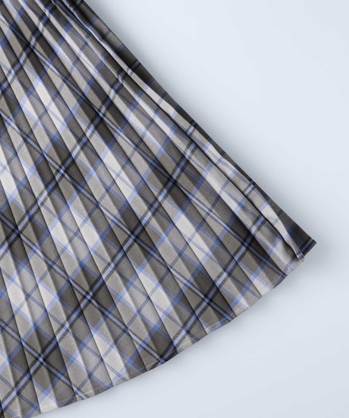 HONEYSUCKLE ROSE（ハニーサックルローズ）の「【HONEYSUCKLE ROSE】チェックプリーツスカート（スカート・レディース・グリーン/イエロー/グレー・L/M）」の9枚目の写真