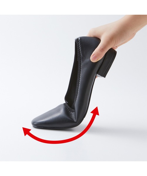 【セール】リブ イン コンフォート やわらかストレッチでらくちん！シルエットがきれいなオケージョンブラックシューズ（パンプス）｜Live in comfort（リブインコンフォート）