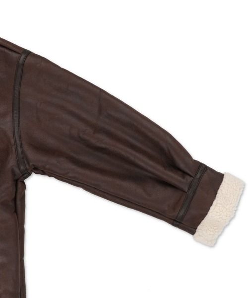 SPINNS（スピンズ）の「ボア切り替えフェイクレザーボンバージャケット（ブルゾン・レディース・ブラウン系その他/ブラック系その他/アイボリー系/ブラウン系その他2/ブラック系その他2/ホワイト系その他2・ONESIZE）」の14枚目の写真