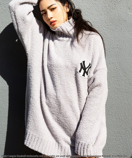 BACK TO THE FIELD（バック トゥー ザ フィールド）の「【MLB】ワッペン刺繍ロゴブークレニットワンピース（ワンピース・レディース・グレー/ブラック/パープル・FREE）」の2枚目の写真