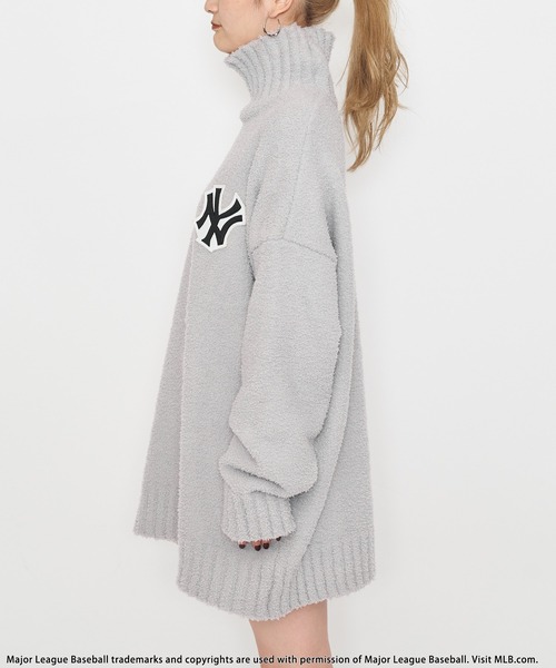 BACK TO THE FIELD（バック トゥー ザ フィールド）の「【MLB】ワッペン刺繍ロゴブークレニットワンピース（ワンピース・レディース・グレー/ブラック/パープル・FREE）」の8枚目の写真