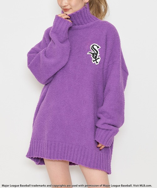 BACK TO THE FIELD（バック トゥー ザ フィールド）の「【MLB】ワッペン刺繍ロゴブークレニットワンピース（ワンピース・レディース・グレー/ブラック/パープル・FREE）」の14枚目の写真