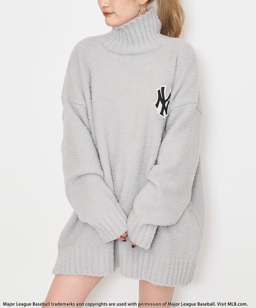 BACK TO THE FIELD（バック トゥー ザ フィールド）の「【MLB】ワッペン刺繍ロゴブークレニットワンピース（ワンピース・レディース・グレー/ブラック/パープル・FREE）」の7枚目の写真