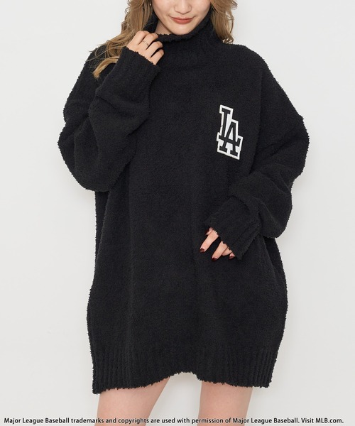 BACK TO THE FIELD（バック トゥー ザ フィールド）の「【MLB】ワッペン刺繍ロゴブークレニットワンピース（ワンピース・レディース・グレー/ブラック/パープル・FREE）」の18枚目の写真