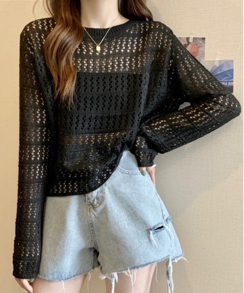 Burner（バーナー）の「【OKUOKU　0909】メッシュ かぎ編み ニット oku-tops-678975481883-159（ニット/セーター・レディース・D/E/A/B/C・FREE）」の7枚目の写真