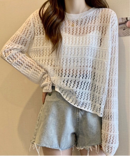 Burner（バーナー）の「【OKUOKU　0909】メッシュ かぎ編み ニット oku-tops-678975481883-159（ニット/セーター・レディース・D/E/A/B/C・FREE）」の9枚目の写真