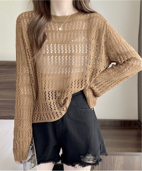 Burner（バーナー）の「【OKUOKU　0909】メッシュ かぎ編み ニット oku-tops-678975481883-159（ニット/セーター・レディース・D/E/A/B/C・FREE）」の11枚目の写真