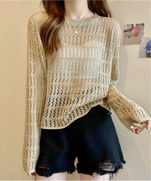 Burner（バーナー）の「【OKUOKU　0909】メッシュ かぎ編み ニット oku-tops-678975481883-159（ニット/セーター・レディース・D/E/A/B/C・FREE）」の13枚目の写真