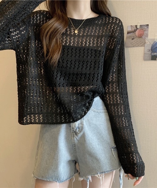 Burner（バーナー）の「【OKUOKU　0909】メッシュ かぎ編み ニット oku-tops-678975481883-159（ニット/セーター・レディース・D/E/A/B/C・FREE）」の18枚目の写真