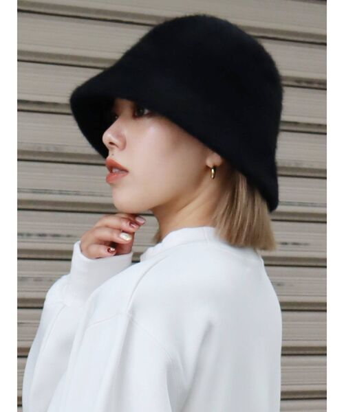 EVRIS（エヴリス）の「ファーバケットハット（ハット・レディース・パープル/アイボリー/ブラック・FREE）」の3枚目の写真