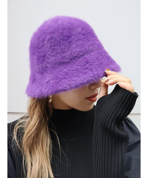 EVRIS（エヴリス）の「ファーバケットハット（ハット・レディース・パープル/アイボリー/ブラック・FREE）」の17枚目の写真