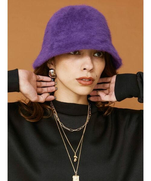 EVRIS（エヴリス）の「ファーバケットハット（ハット・レディース・パープル/アイボリー/ブラック・FREE）」の19枚目の写真