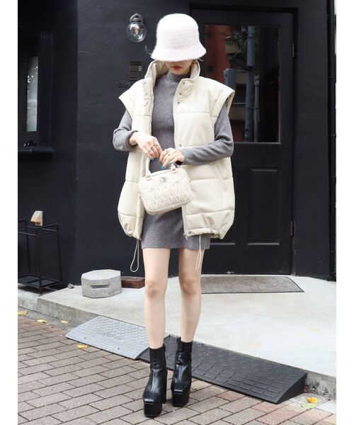 EVRIS（エヴリス）の「ファーバケットハット（ハット・レディース・パープル/アイボリー/ブラック・FREE）」の9枚目の写真