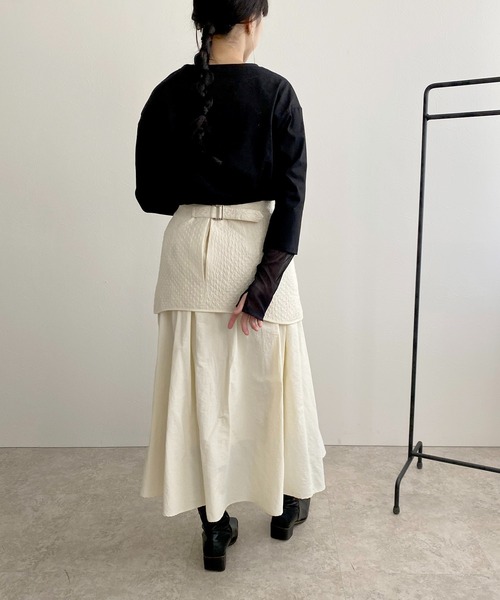 LHELBIE(レルビエ)の「シアー切替ロゴロンT(Tシャツ/カットソー・レディース・ブラック/ライトベージュ/オフホワイト/チャコールグレー・M)」の18枚目の写真