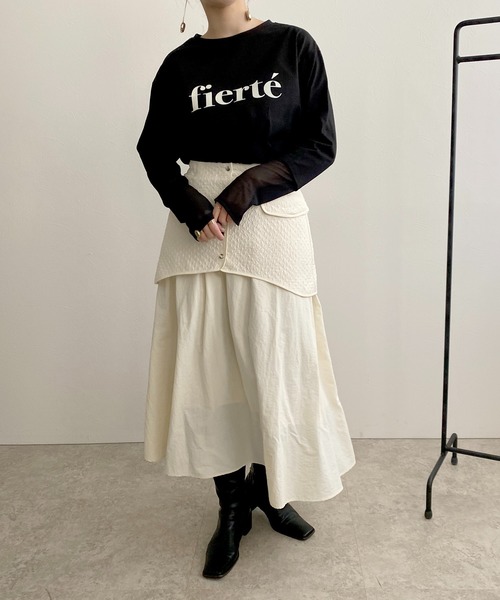 LHELBIE(レルビエ)の「シアー切替ロゴロンT(Tシャツ/カットソー・レディース・ブラック/ライトベージュ/オフホワイト/チャコールグレー・M)」の17枚目の写真