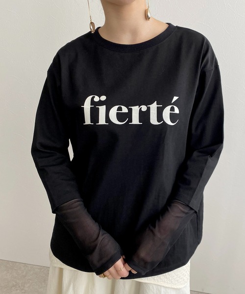 LHELBIE(レルビエ)の「シアー切替ロゴロンT(Tシャツ/カットソー・レディース・ブラック/ライトベージュ/オフホワイト/チャコールグレー・M)」の20枚目の写真