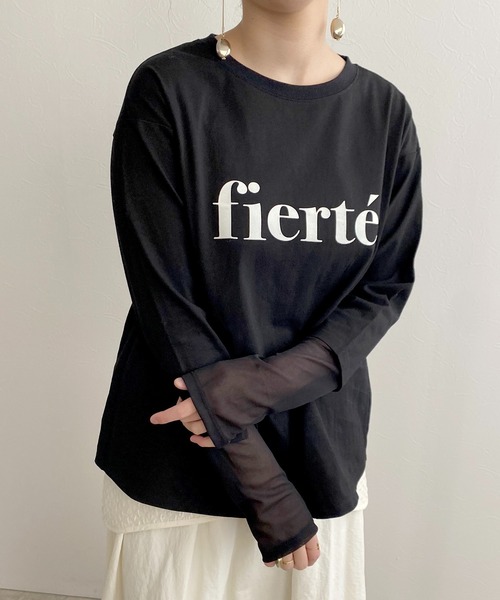 LHELBIE(レルビエ)の「シアー切替ロゴロンT(Tシャツ/カットソー・レディース・ブラック/ライトベージュ/オフホワイト/チャコールグレー・M)」の21枚目の写真