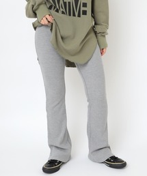 R4043 ストレッチワッフルフレアパンツ