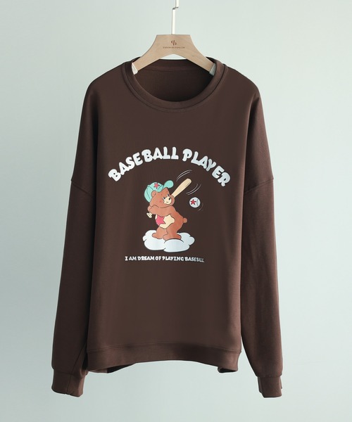 SAISON DE PAPILLON（セゾンドパピヨン）の「ビッグシルエットクルーネックトレーナー（スウェット・レディース・チャコール/ブラウン/ベージュ・フリー）」の4枚目の写真