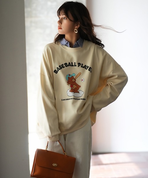 SAISON DE PAPILLON（セゾンドパピヨン）の「ビッグシルエットクルーネックトレーナー（スウェット・レディース・チャコール/ブラウン/ベージュ・フリー）」の18枚目の写真