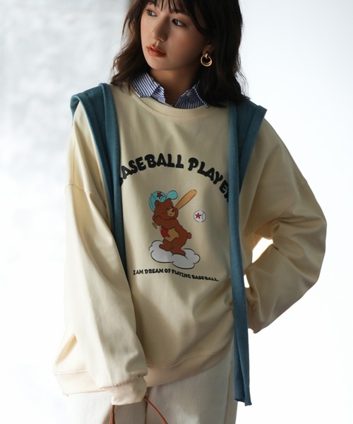 SAISON DE PAPILLON（セゾンドパピヨン）の「ビッグシルエットクルーネックトレーナー（スウェット・レディース・チャコール/ブラウン/ベージュ・フリー）」の20枚目の写真