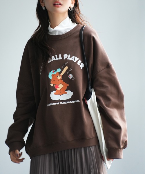 SAISON DE PAPILLON（セゾンドパピヨン）の「ビッグシルエットクルーネックトレーナー（スウェット・レディース・チャコール/ブラウン/ベージュ・フリー）」の22枚目の写真