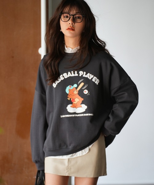 SAISON DE PAPILLON（セゾンドパピヨン）の「ビッグシルエットクルーネックトレーナー（スウェット・レディース・チャコール/ブラウン/ベージュ・フリー）」の10枚目の写真