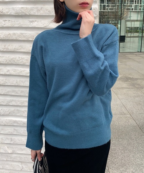 SETUP7（セットアップセブン）の「【SETUP7】タートルネックニット SCCH289（ニット/セーター・レディース・グレー/ブラック/ホワイト/アイボリー/ブルー/ベージュ・FREE）」の6枚目の写真