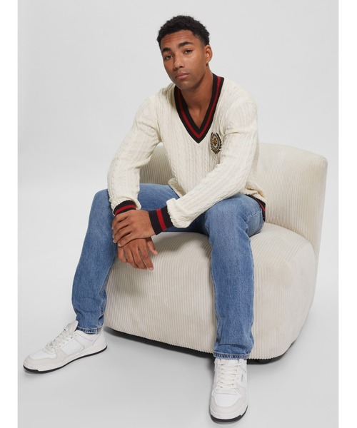 Guess（ゲス）の「Roderic Patch Rowing Cable Sweater（ニット/セーター・メンズ・ホワイト・MEDIUM/X-LARGE/LARGE/SMALL）」の4枚目の写真