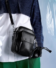 ENDER PRODUCTS | シンセティックレザー 巾着ポーチ付き 2WAYハンドルショルダーバッグ【ENDER PRODUCTS/エンダープロダクツ】(ショルダーバッグ)