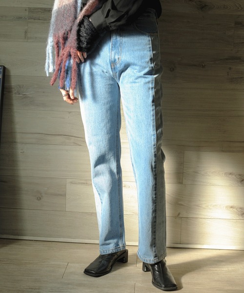 aimoha(アイモハ)の「【aimoha】オリジナル リメイク感 リバースデザインストレートジーンズ (LV)(デニムパンツ・レディース・インディゴブルー/ブラック/ブルー・SMALL/MEDIUM/LARGE/X-LARGE)」の16枚目の写真