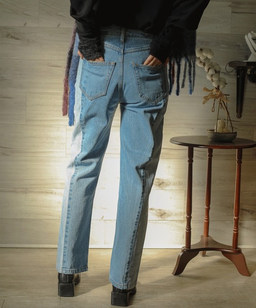 aimoha(アイモハ)の「【aimoha】オリジナル リメイク感 リバースデザインストレートジーンズ (LV)(デニムパンツ・レディース・インディゴブルー/ブラック/ブルー・SMALL/MEDIUM/LARGE/X-LARGE)」の18枚目の写真
