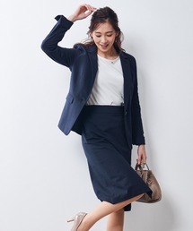 7days Life Styling（セブンデイズライフスタイリング）の「【洗える】リサイクルポリエステルカットソー素材スカートスーツ（テーラードジャケット＋タイトスカート）（スーツセット・レディース）」