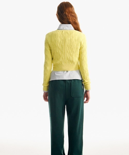 KIRSH(キルシー)の「KIRSH SMALL CHERRY CABLE CROP KNIT/キルシースモールチェリーケーブルクロップニット(ニット/セーター・レディース・アイボリー/パープル/ネイビー/ライトグリーン/ピンク・ONE SIZE)」の17枚目の写真