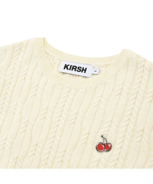 KIRSH(キルシー)の「KIRSH SMALL CHERRY CABLE CROP KNIT/キルシースモールチェリーケーブルクロップニット(ニット/セーター・レディース・アイボリー/パープル/ネイビー/ライトグリーン/ピンク・ONE SIZE)」の12枚目の写真