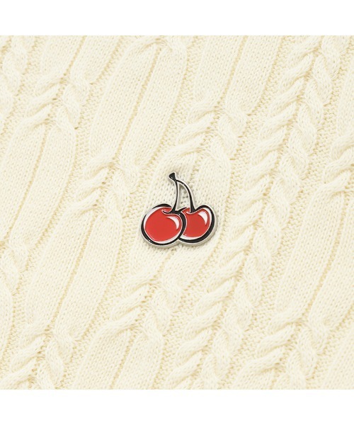 KIRSH(キルシー)の「KIRSH SMALL CHERRY CABLE CROP KNIT/キルシースモールチェリーケーブルクロップニット(ニット/セーター・レディース・アイボリー/パープル/ネイビー/ライトグリーン/ピンク・ONE SIZE)」の13枚目の写真