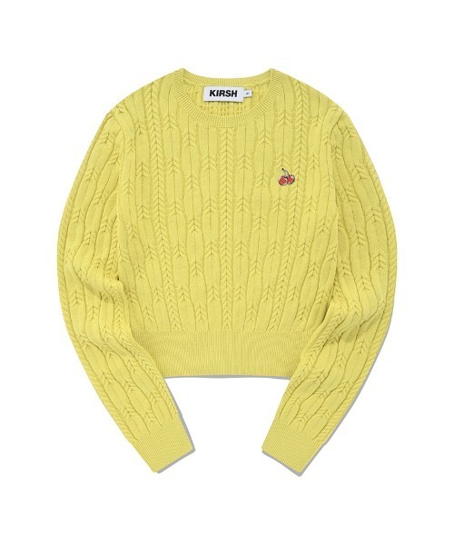 KIRSH(キルシー)の「KIRSH SMALL CHERRY CABLE CROP KNIT/キルシースモールチェリーケーブルクロップニット(ニット/セーター・レディース・アイボリー/パープル/ネイビー/ライトグリーン/ピンク・ONE SIZE)」の20枚目の写真