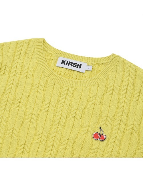 KIRSH(キルシー)の「KIRSH SMALL CHERRY CABLE CROP KNIT/キルシースモールチェリーケーブルクロップニット(ニット/セーター・レディース・アイボリー/パープル/ネイビー/ライトグリーン/ピンク・ONE SIZE)」の21枚目の写真