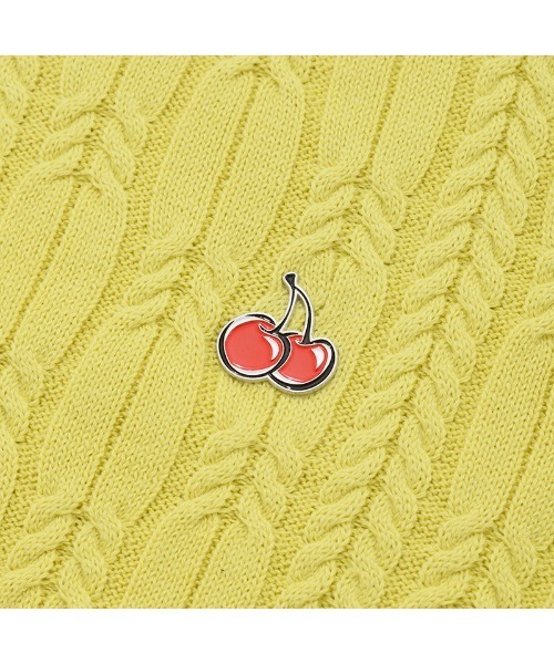 KIRSH(キルシー)の「KIRSH SMALL CHERRY CABLE CROP KNIT/キルシースモールチェリーケーブルクロップニット(ニット/セーター・レディース・アイボリー/パープル/ネイビー/ライトグリーン/ピンク・ONE SIZE)」の22枚目の写真